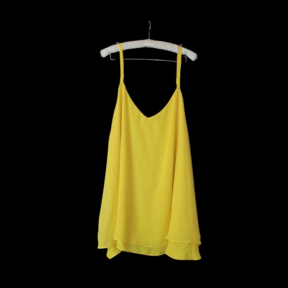 Torrid 4 Yellow Chiffon Swing Tank Top Blouse 4X